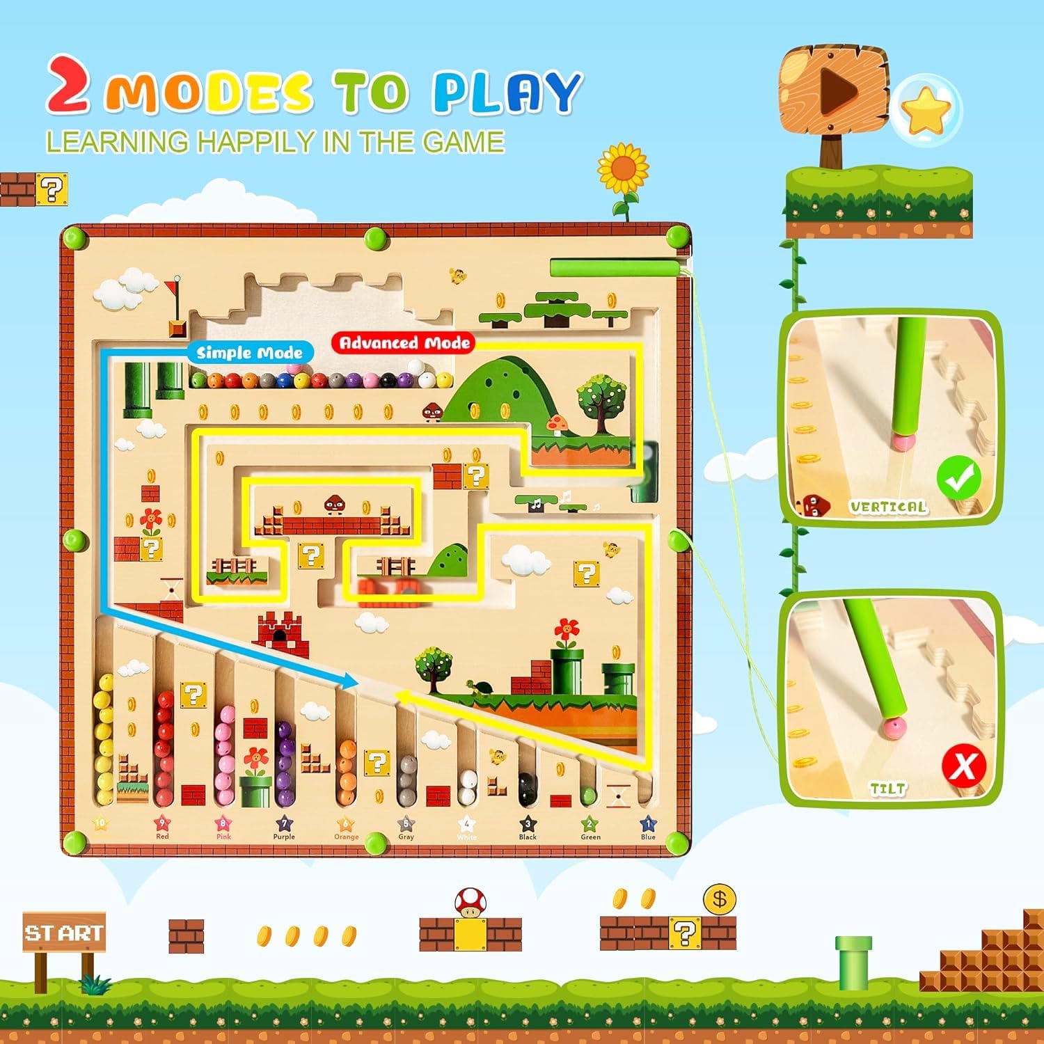 Magnetic Color and Number Maze, Montessori Toys for 3 4 Years Old Preschoolers, Wooden Puzzle Activity Board, Early Developmental Learning Toddler Toys - Counting, Matching, Sorting, Fine Motor Magnetic Color and Number Maze, Montessori Toys for 3 4 Years Old Preschoolers, Wooden Puzzle Activity Board, Early Developmental Learning Toddler Toys - Counting, Matching, Sorting, Fine Motor